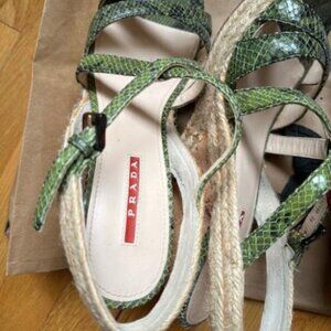 Prada wedge heel shoes